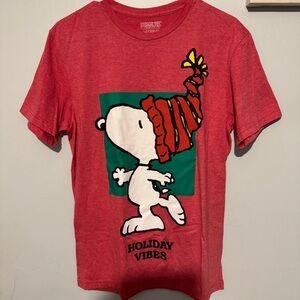 Peanuts Red Holiday Vibes Snoopy Tee